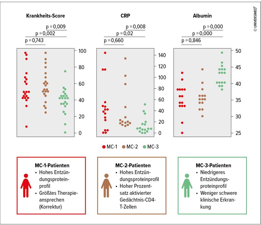 Einteilung in drei Morbus-Crohn(MC)-Cluster anhand klinischer Parameter